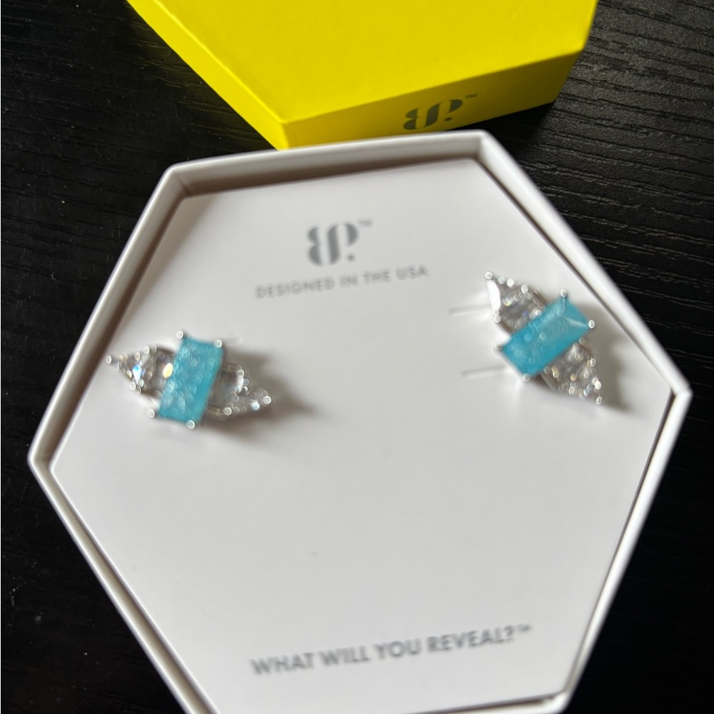 Minimalist Silver and Blue Gemstone Earrings
